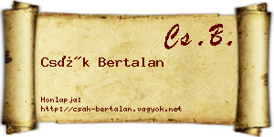 Csák Bertalan névjegykártya