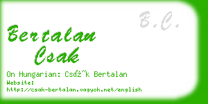 bertalan csak business card